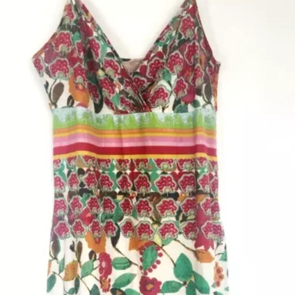 Rare DESIGUAL Swing Farm Rio Flowers Maxi Long Dress V-neck Floral Zebra Print M - Picture 5 of 16
